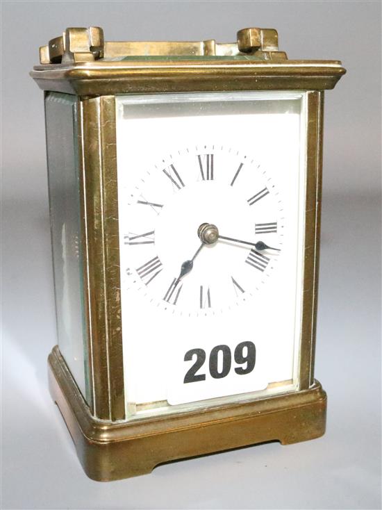 A brass carriage timepiece